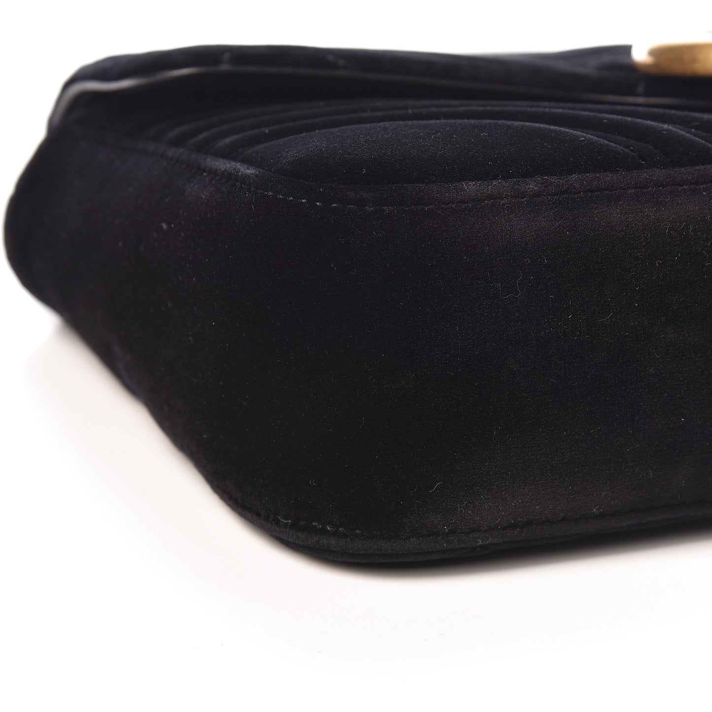Velvet Matelasse Medium GG Marmont Shoulder Bag Black