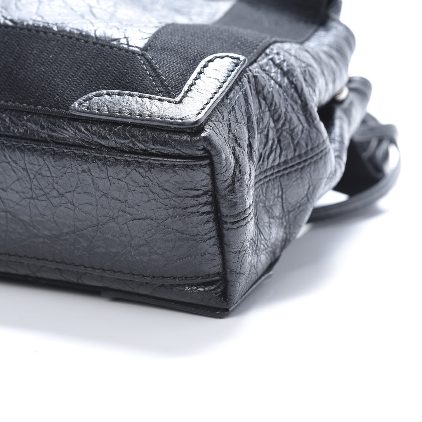 Agneau Stadio Ruban Viscose Navy Cabas Tote XS Black