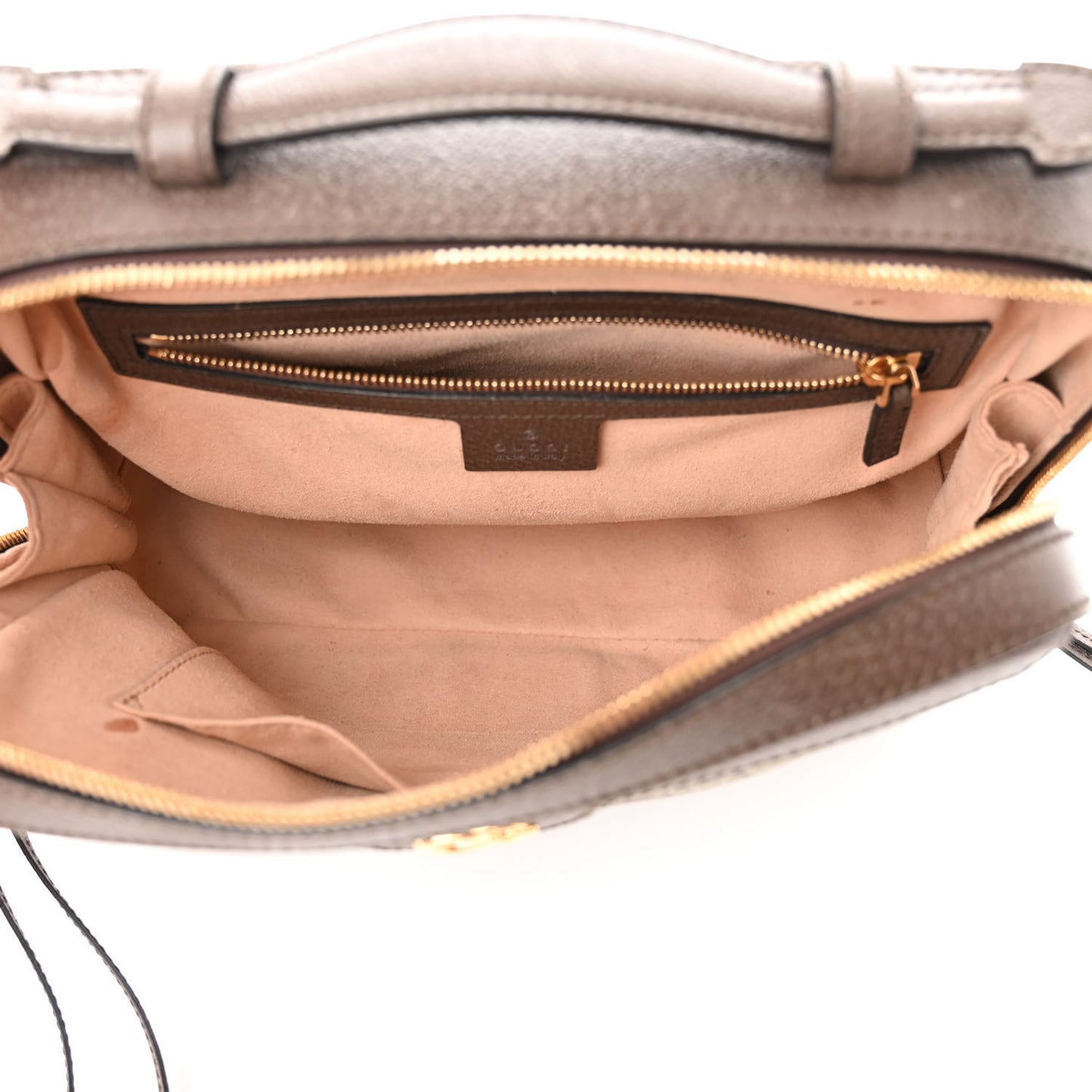 GG Supreme Monogram Web Small Ophidia Top Handle Shoulder Bag Brown