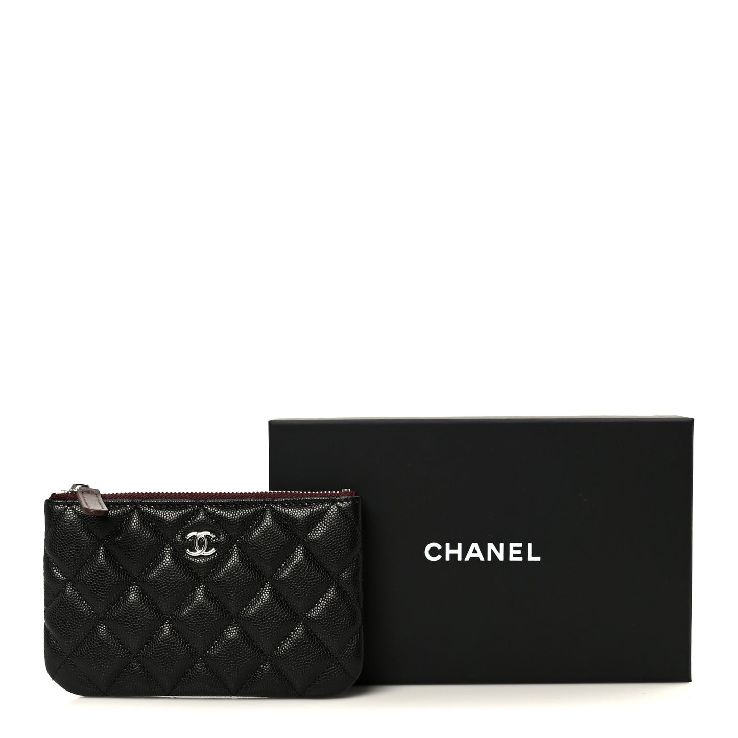 Caviar Quilted Small Cosmetic Case Black
