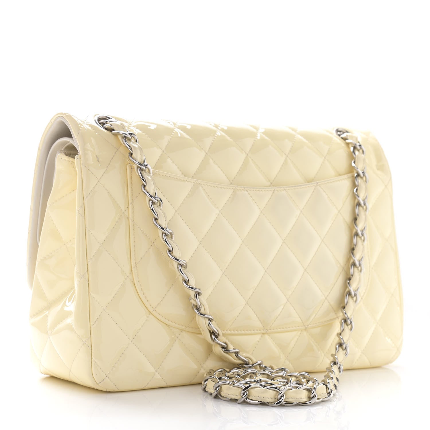Chanel Patent Quilted Jumbo Double Flap Pearl 2 of 17