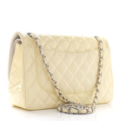 Chanel Patent Quilted Jumbo Double Flap Pearl 2 of 17