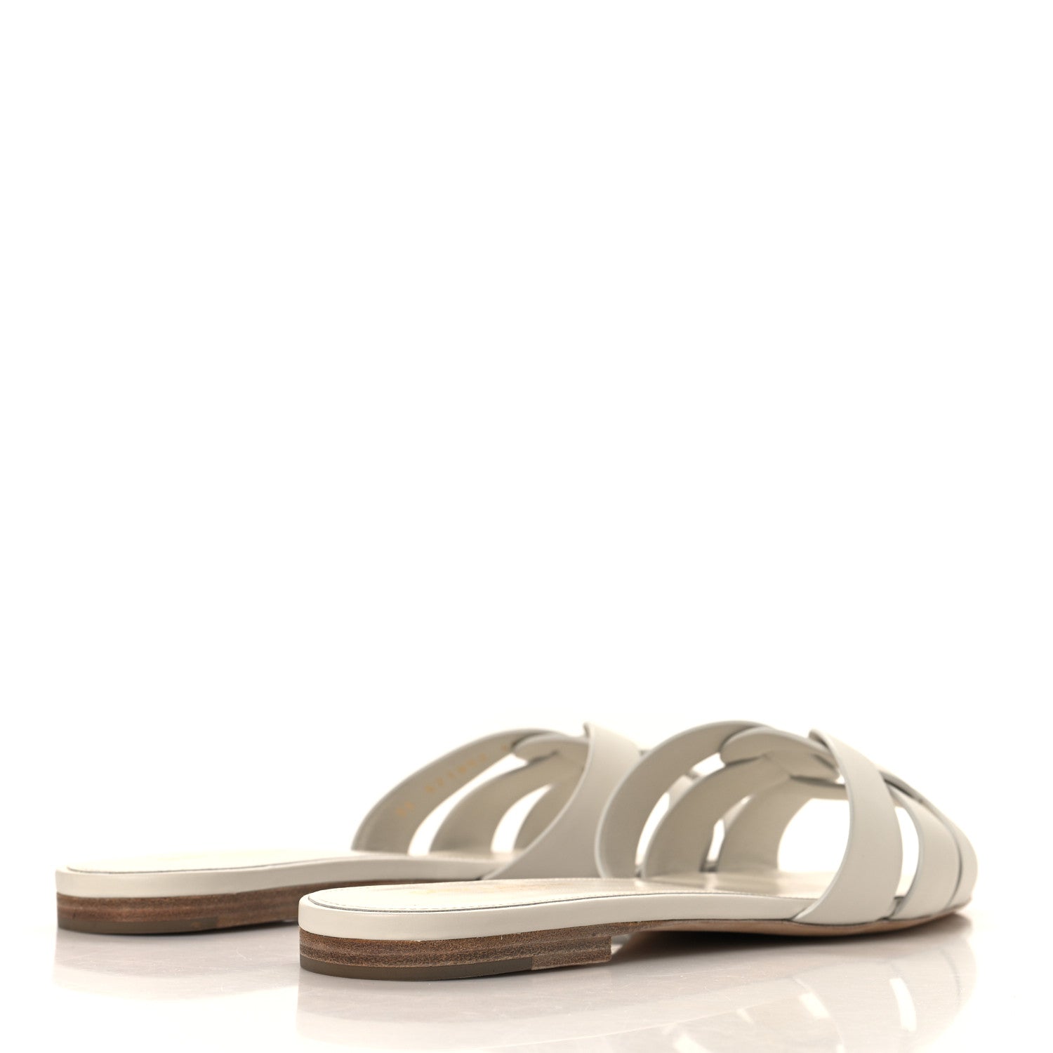 Saint Laurent Calfskin Tribute 05 Slide Sandals 40.5 Porcellana 5 of 10