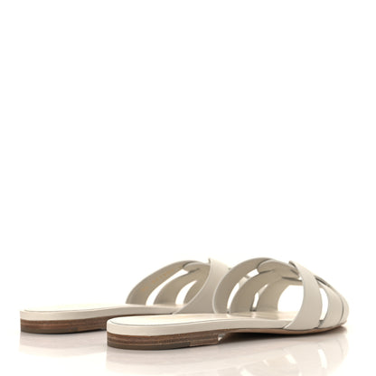 Saint Laurent Calfskin Tribute 05 Slide Sandals 40.5 Porcellana 5 of 10