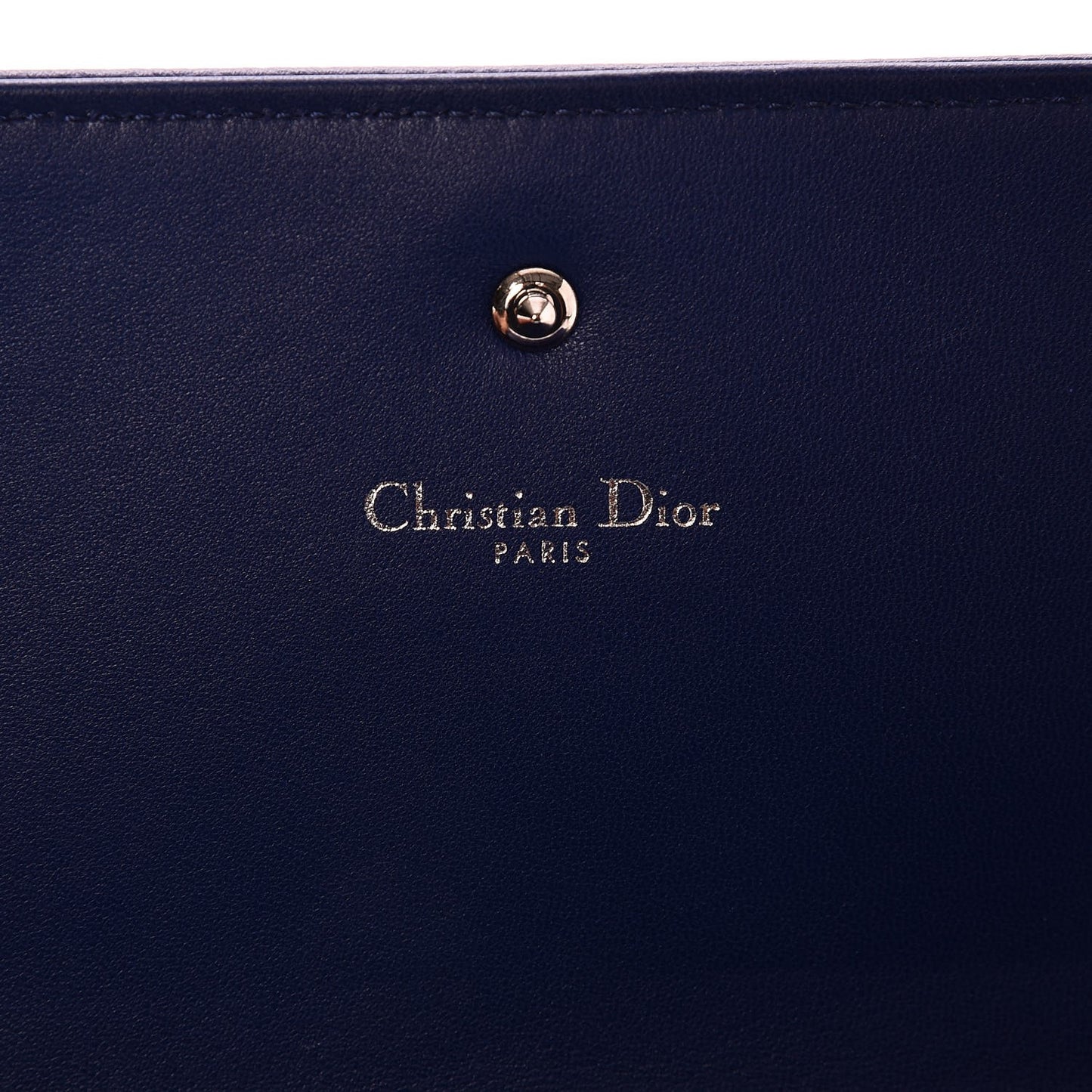 Grained Calfskin Diorama Croisiere Chain Wallet Blue