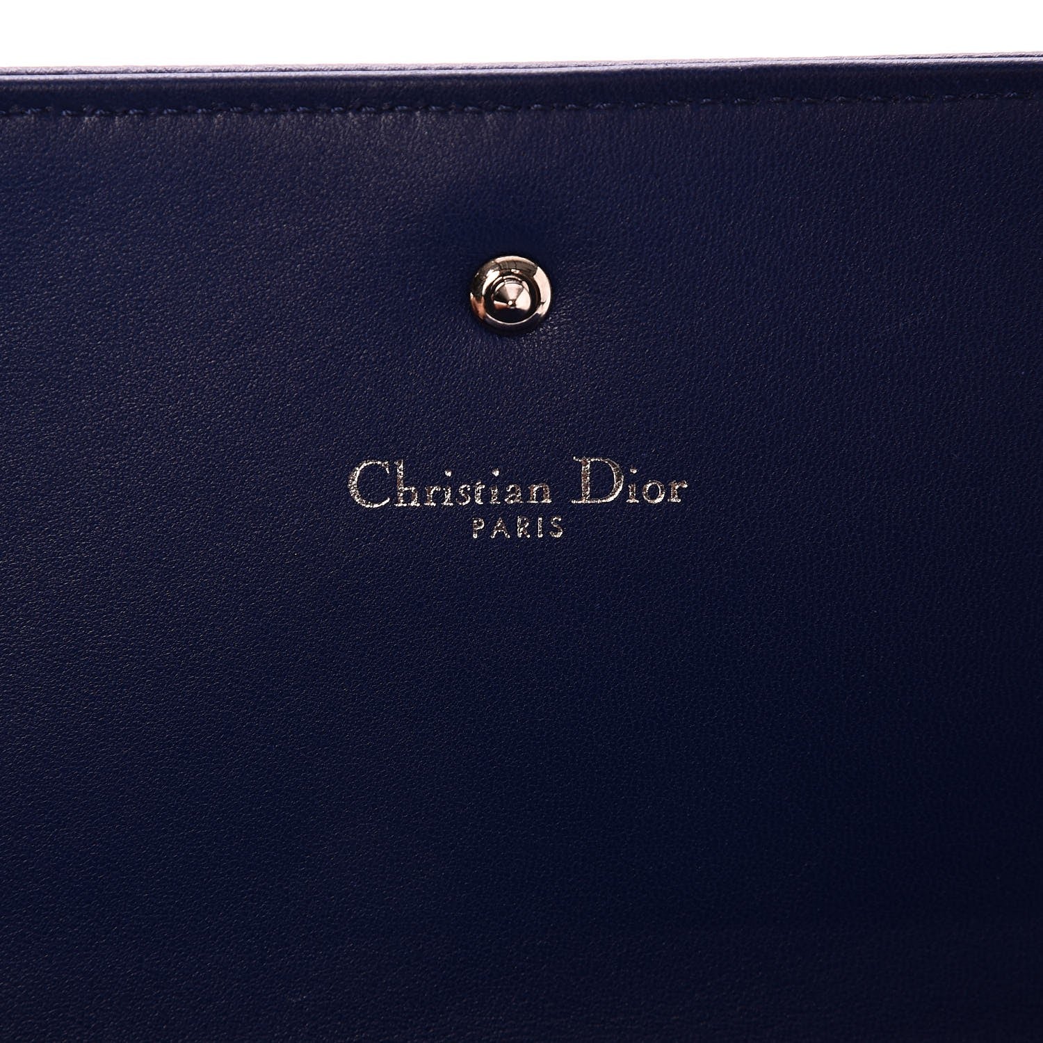 Christian Dior Grained Calfskin Diorama Croisiere Chain Wallet Blue 6 of 8