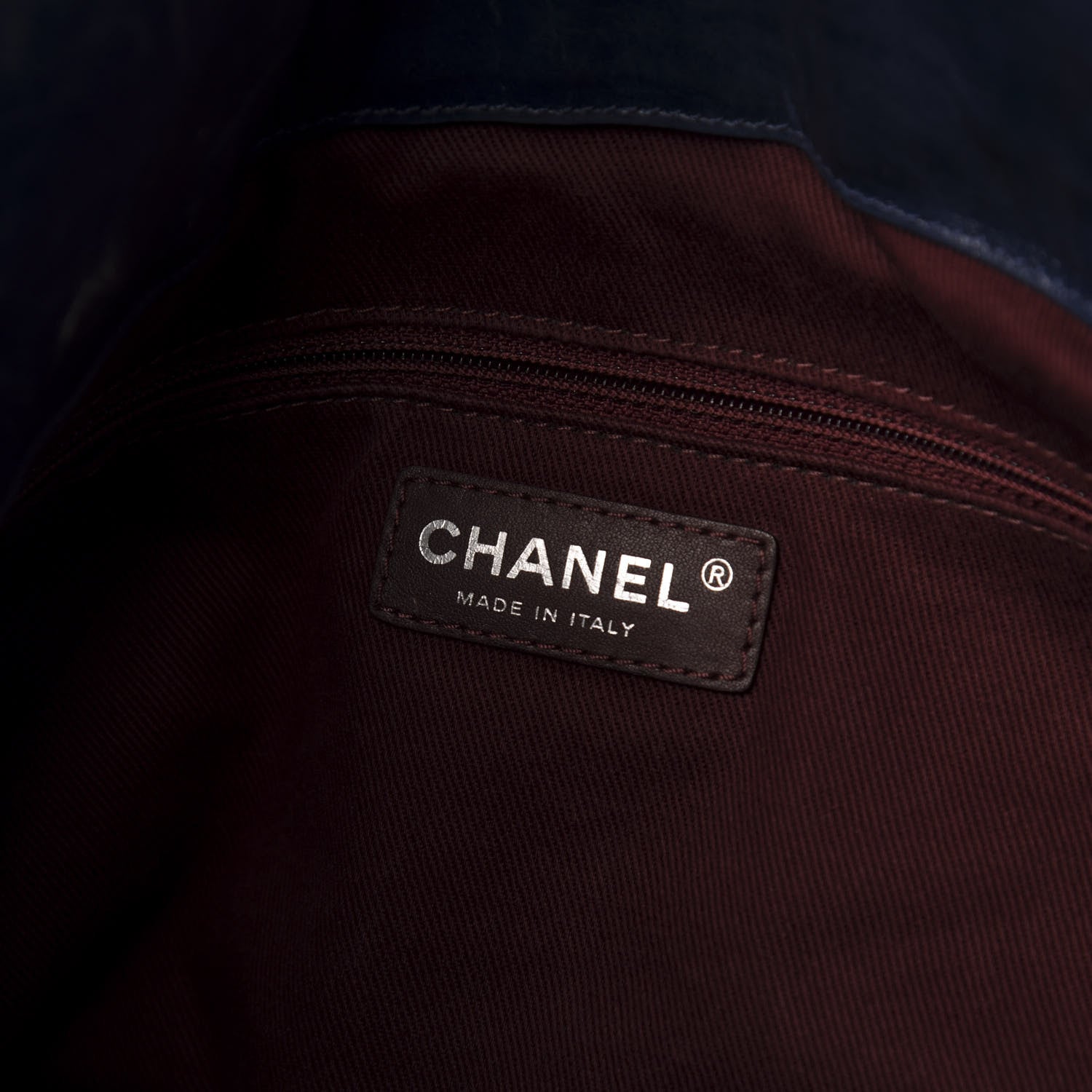 Chanel Iridescent Calfskin Quilted Large In The Mix Tote Navy 7 of 12