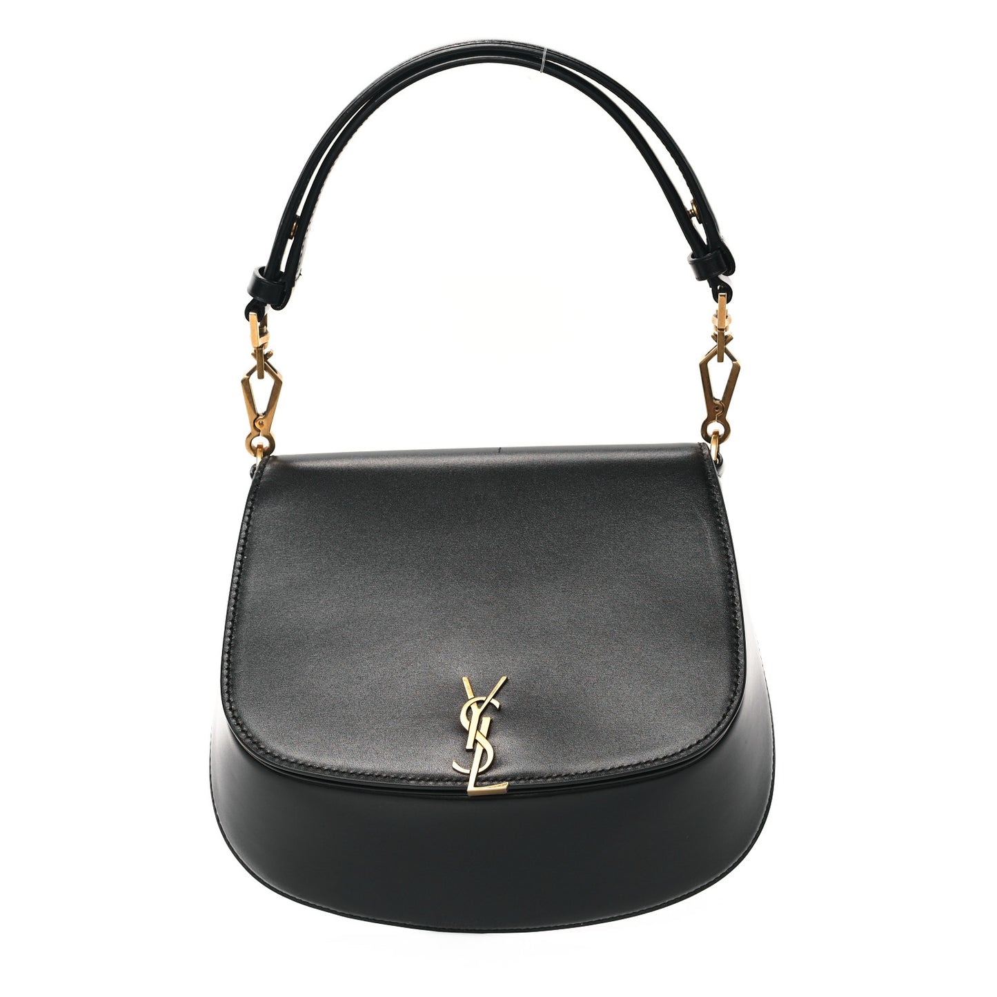 Box Calfskin Mini Voltaire Top Handle Bag Black