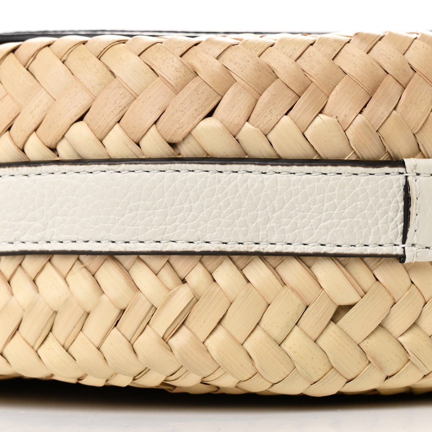 Raffia Calfskin Marcie Basket Small Marcie Round Crossbody Bag White