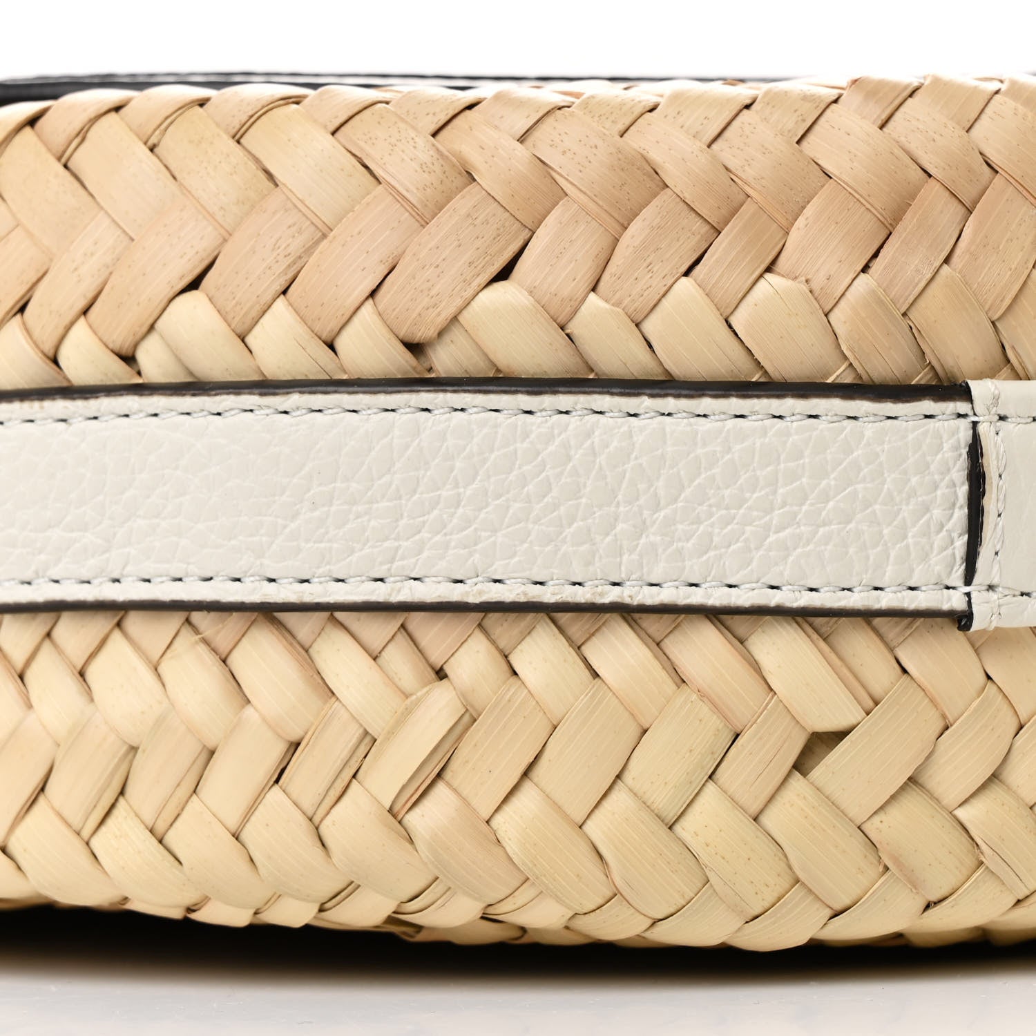 Chloe Raffia Calfskin Marcie Basket Small Marcie Round Crossbody Bag White 9 of 12