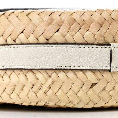 Chloe Raffia Calfskin Marcie Basket Small Marcie Round Crossbody Bag White 9 of 12