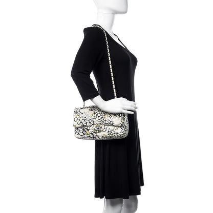 Chanel Tweed Quilted Medium Floral Double Flap White 2 of 12