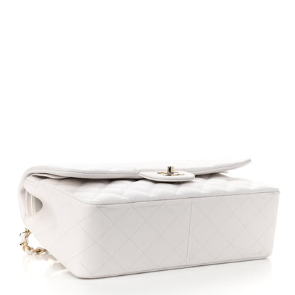 Chanel Caviar Quilted Jumbo Double Flap White 8 of 21