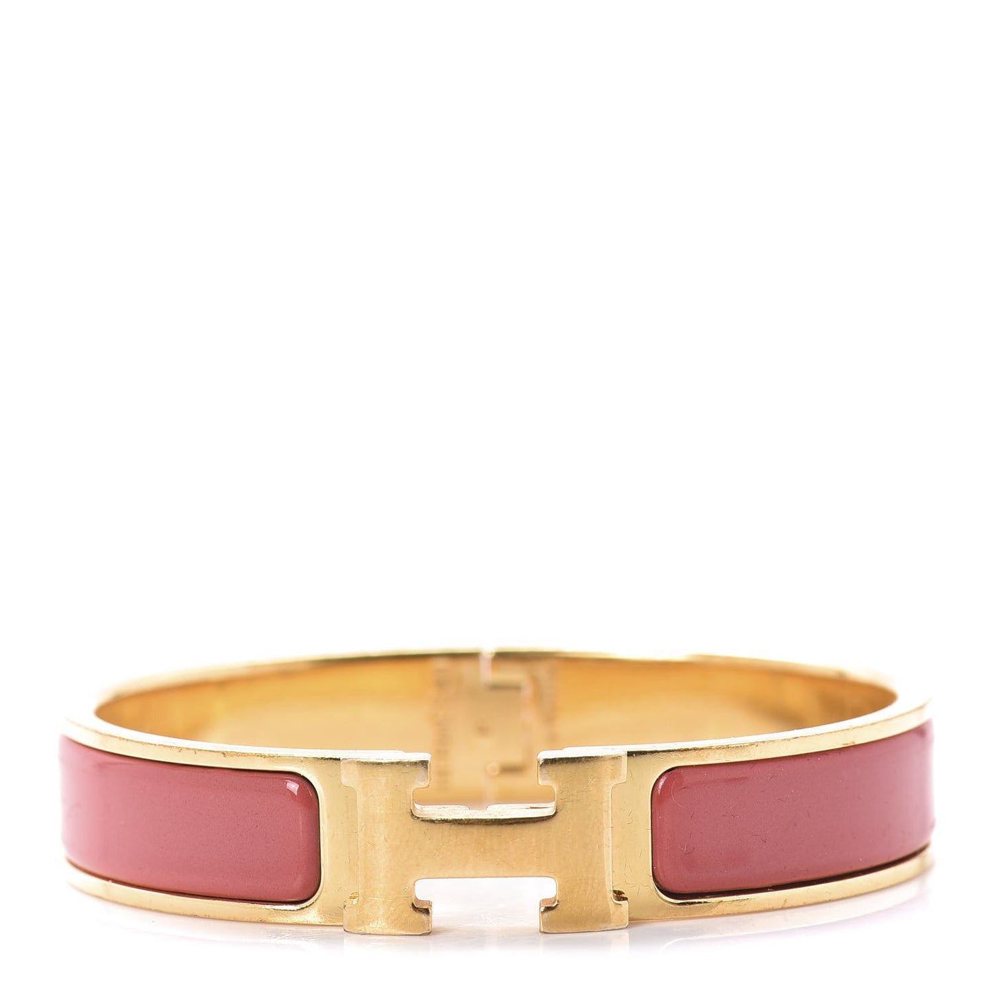 Enamel Narrow Clic Clac H Bracelet PM Rouge Corail