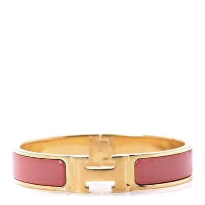 Hermes Enamel Narrow Clic Clac H Bracelet PM Rouge Corail 1 of 5
