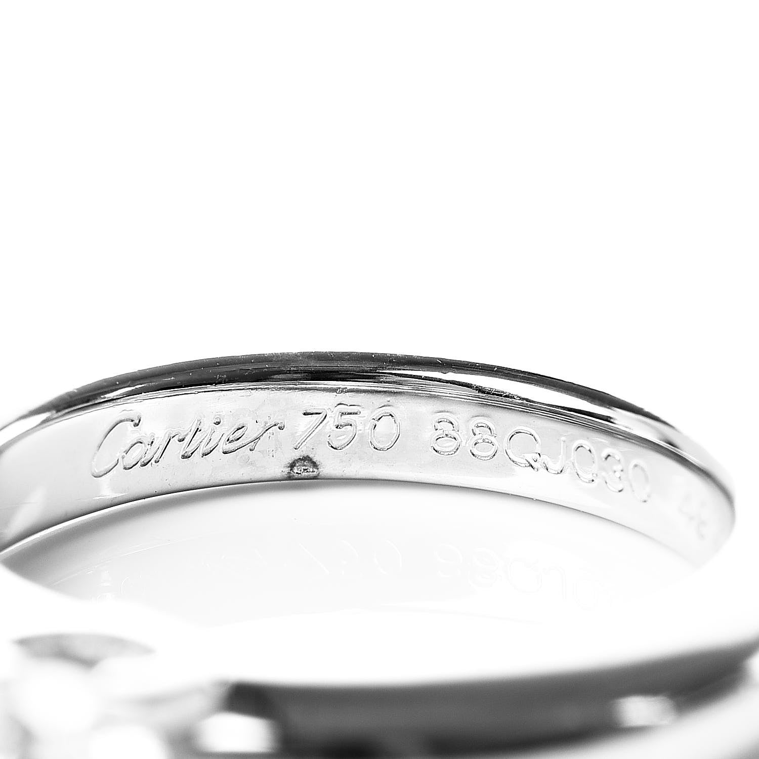 Cartier 18K White Gold Diamond .30ct Louis Ring 49 4.75 5 of 5