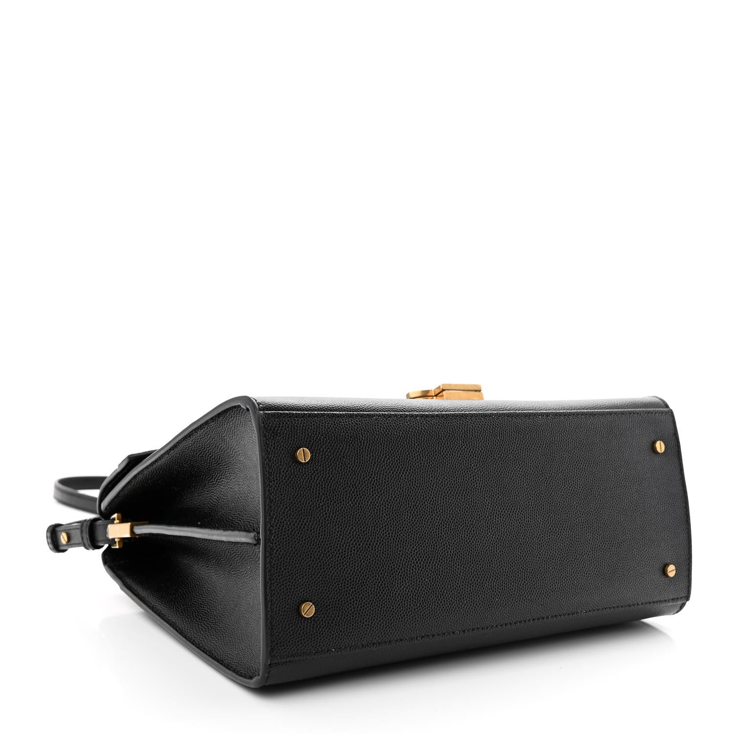 Saint Laurent Grain de Poudre Medium Classic Monogram Cassandra Top Handle Black 4 of 11