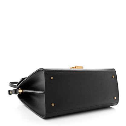 Saint Laurent Grain de Poudre Medium Classic Monogram Cassandra Top Handle Black 4 of 11