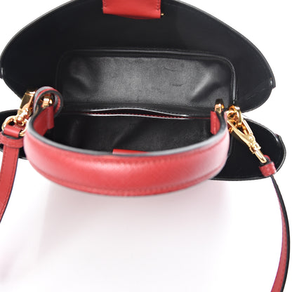 Prada Saffiano Cuir Medium Panier Bucket Bag Fuoco Black 4 of 9
