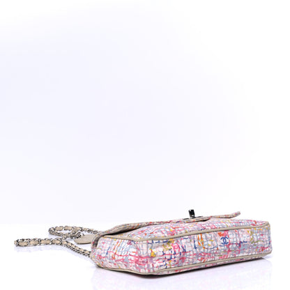 Chanel Canvas Watercolor Tweed Print Clover Small Flap Multicolor 3 of 9