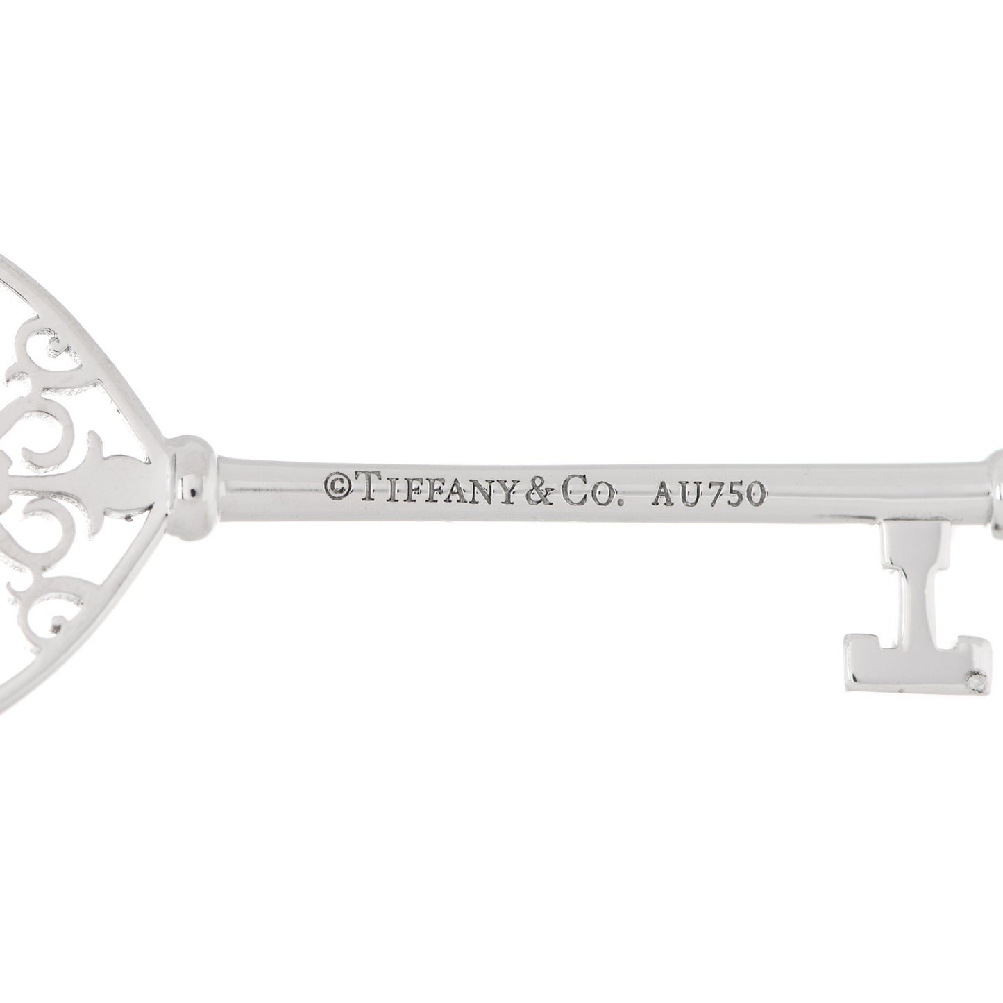 18K White Gold Diamond Enchant Heart Key Pendant