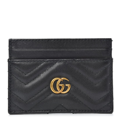 Gucci Calfskin Matelasse GG Marmont Card Holder Black 1 of 6