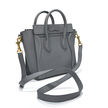 Celine Drummed Calfskin Nano Luggage Kohl 2 of 8