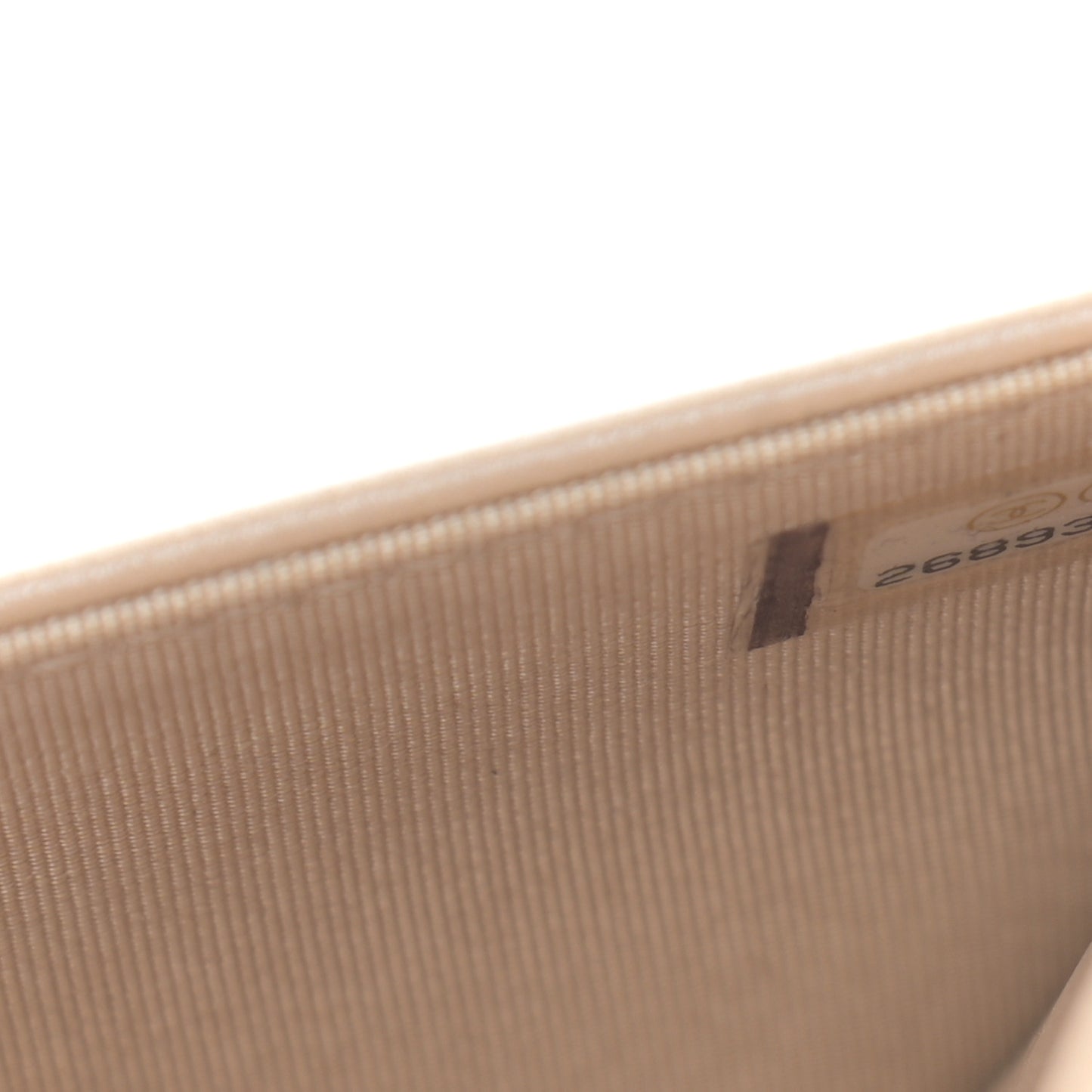 Iridescent Lambskin Quilted Pearl Wallet On Chain WOC Light Beige