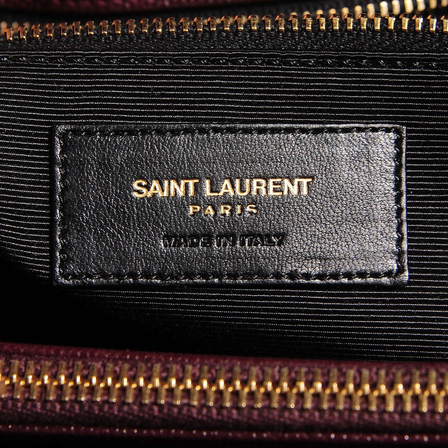 Saint Laurent Grain de Poudre Matelasse Chevron Monogram Shopping Bag Bordeaux 6 of 8