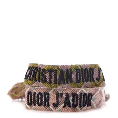 Christian Dior Woven Cotton J'Adior Friendship Bracelet Set Green Pink 1 of 3