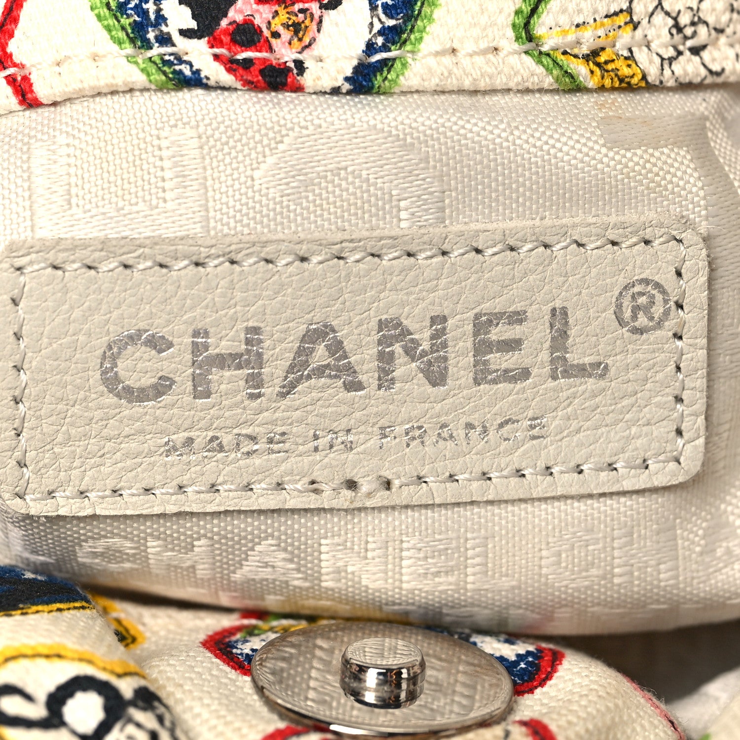 Chanel Canvas Coco Hearts Shoulder Bag White 6 of 10