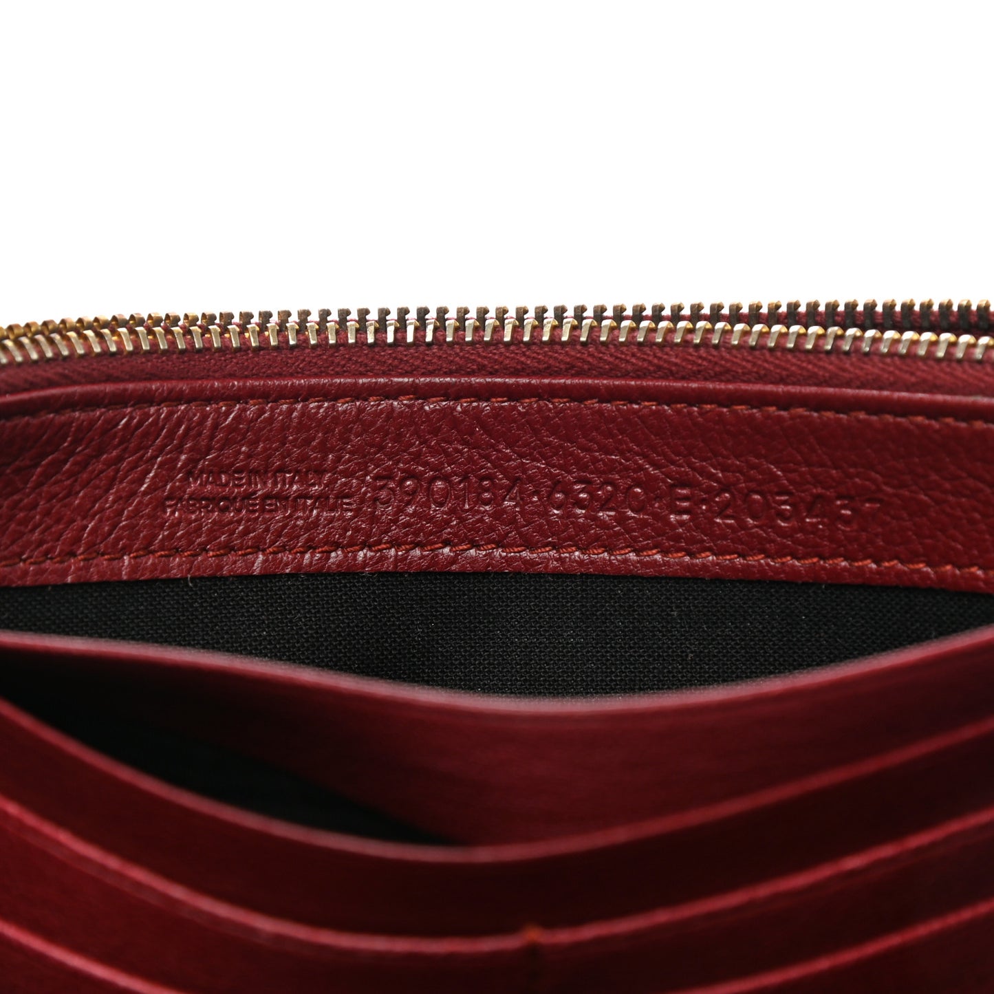 Chevre Gold Metallic Edge Hardware Money Wallet Bordeaux