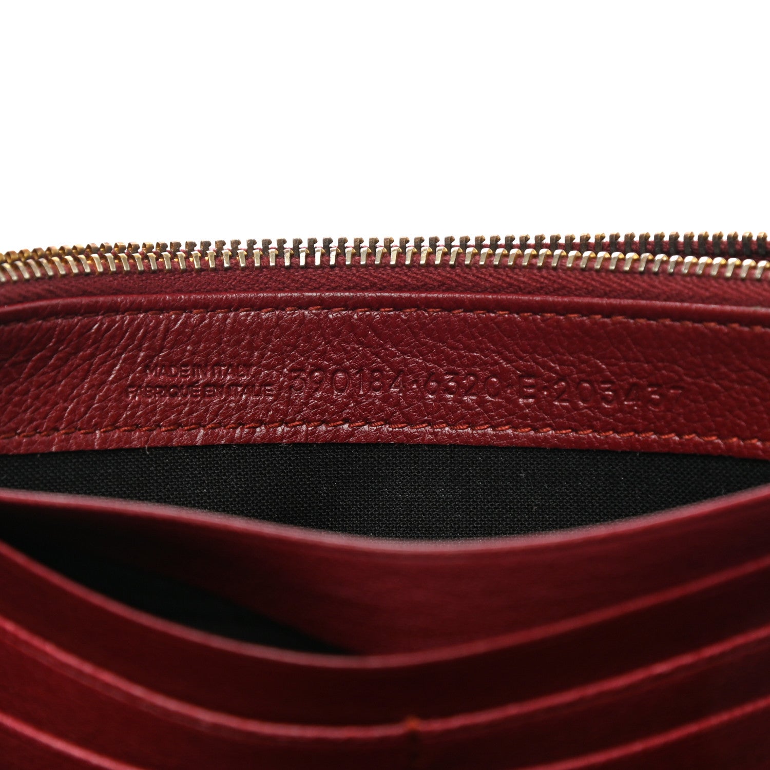 Balenciaga Chevre Gold Metallic Edge Hardware Money Wallet Bordeaux 7 of 8