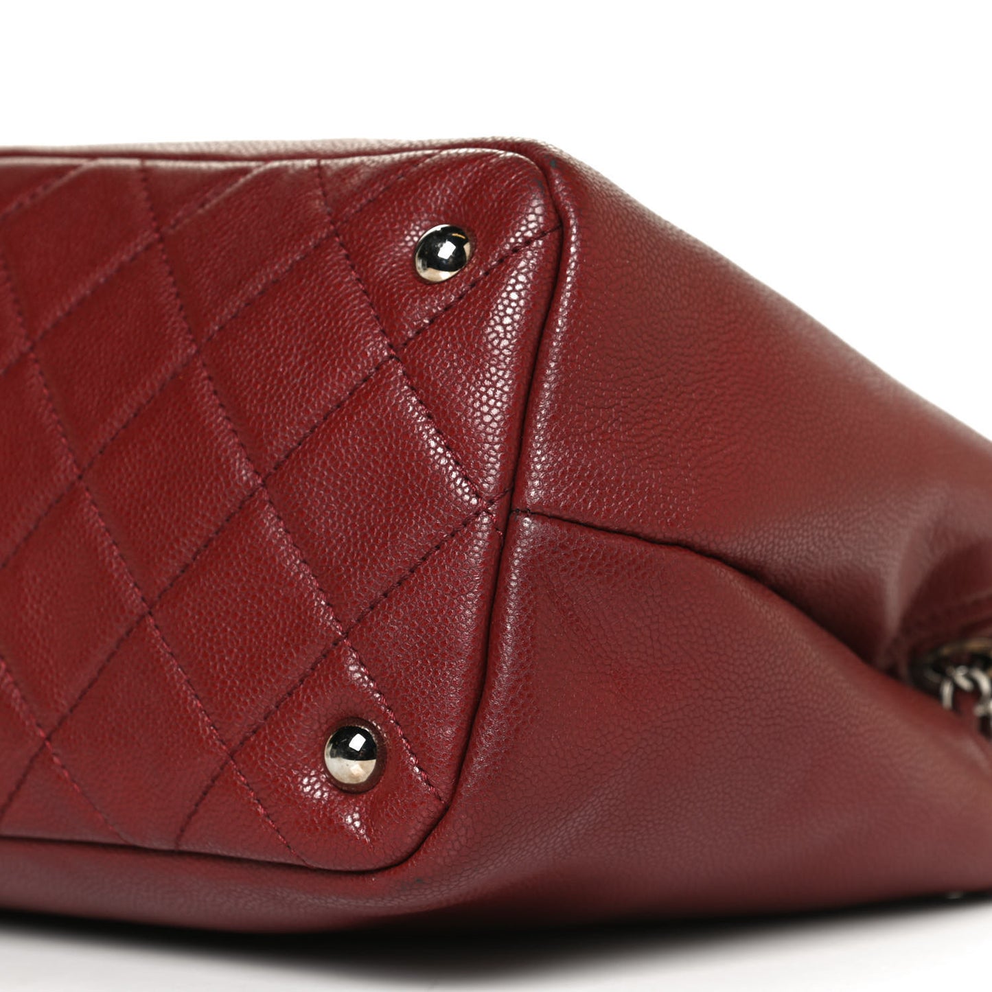 Caviar Quilted Large Timeless CC Soft Tote Dark Red