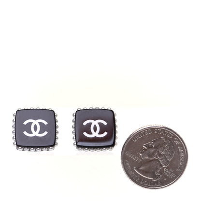 Chanel Resin Pearl Square CC Earrings Black 2 of 8