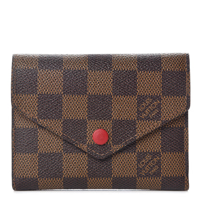 Louis Vuitton Damier Ebene Victorine Wallet Red 1 of 8