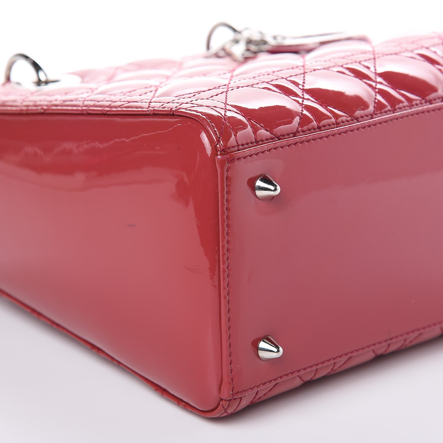 Christian Dior Patent Cannage Medium Lady Dior Dark Pink 8 of 11