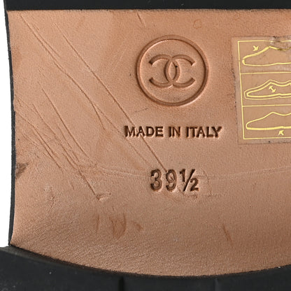 Chanel Calfskin Quilted Lace Up Combat Boots 39.5 Black 10 of 13