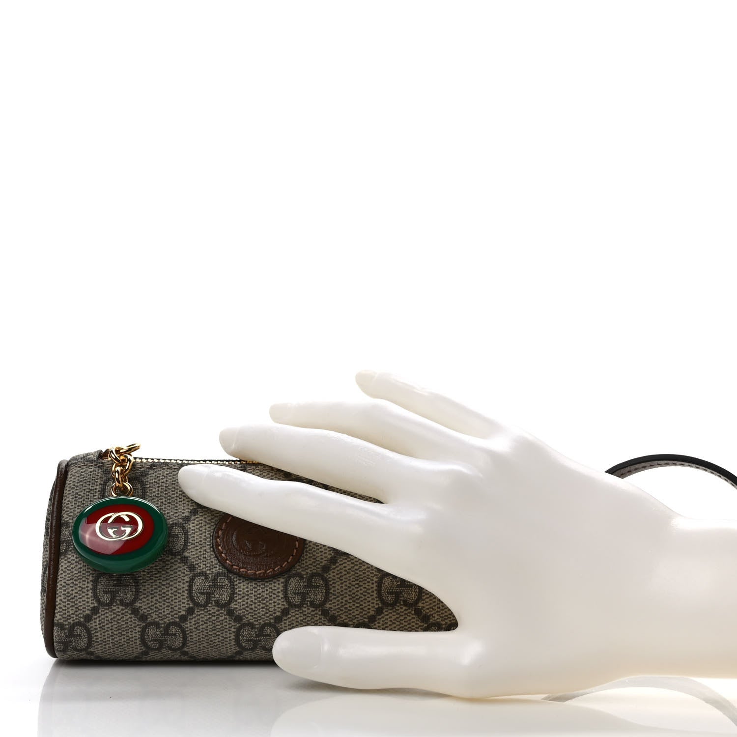Gucci GG Supreme Monogram Azalea Calfskin Mini Retro Interlocking G Charm Bag Beige Ebony Brown Sugar 2 of 8
