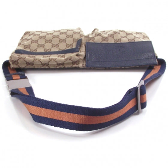 Gucci GG Monogram Web Double Pocket Belt Bag Blue 5 of 10