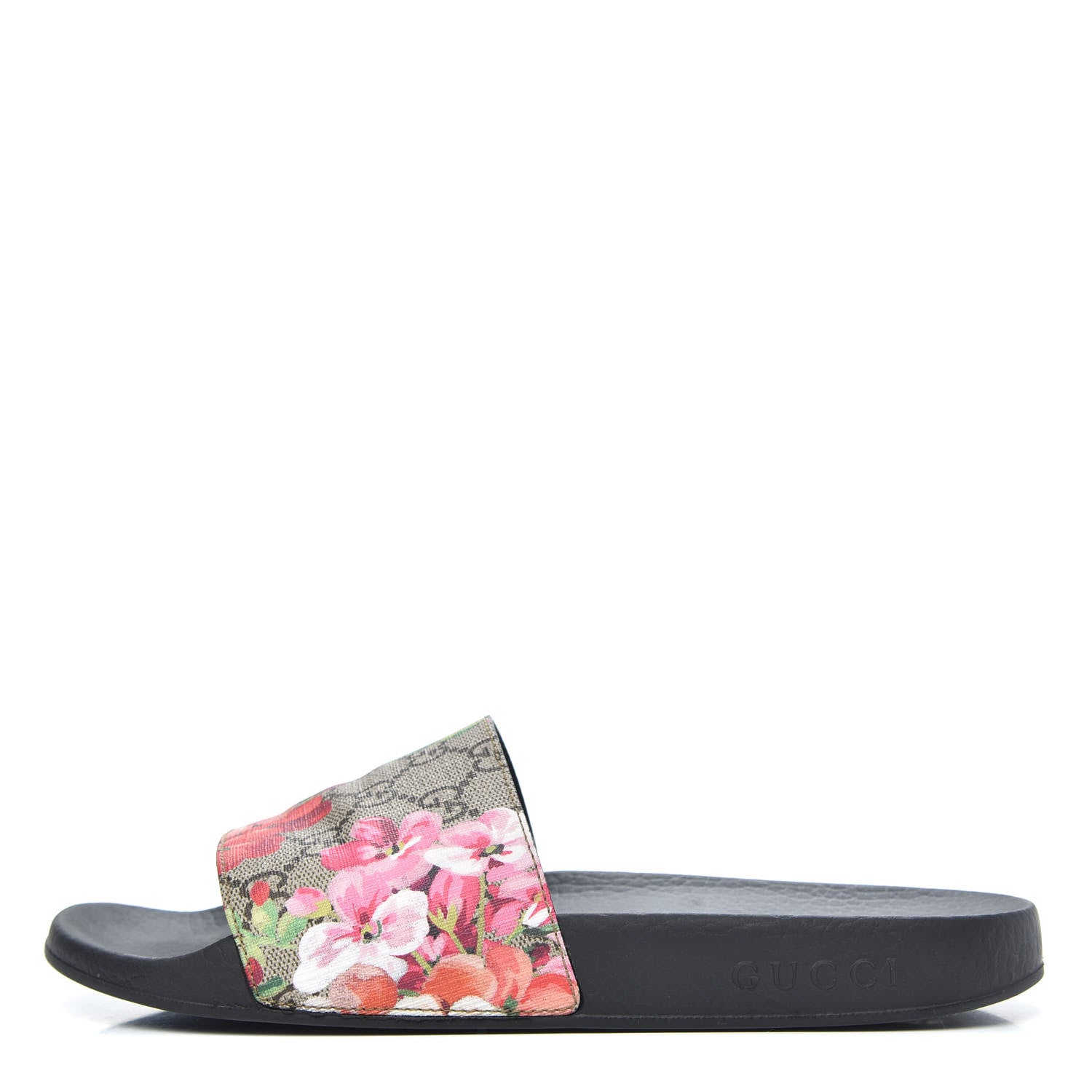 Gucci GG Supreme Monogram Blooms Slide Sandals 39 Beige Multicolor 1 of 8