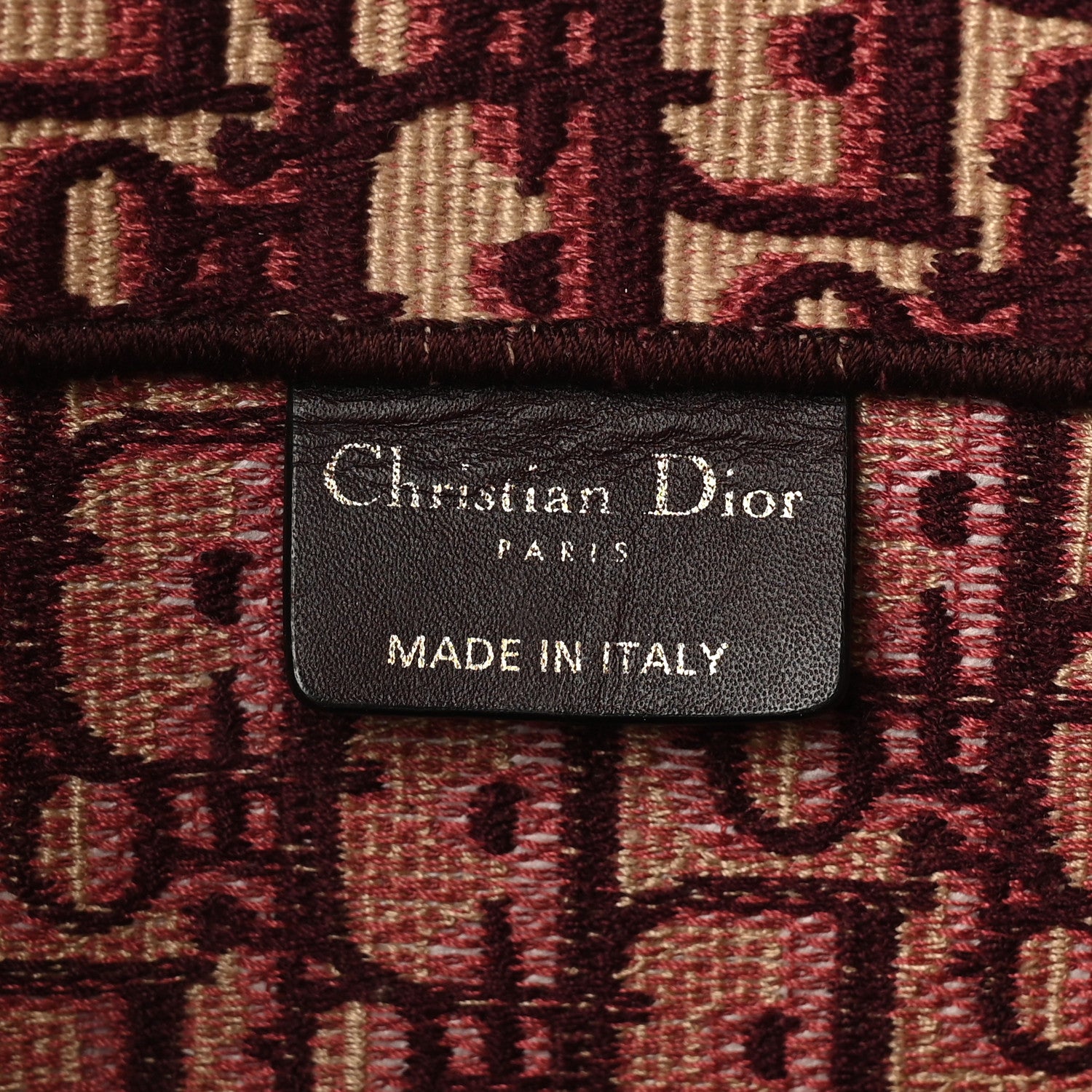 Christian Dior Oblique Large Book Tote Burgundy Multicolor 7 of 13