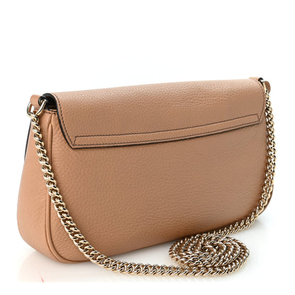 Gucci Pebbled Calfskin Medium Soho Flap Crossbody Camelia 3 of 10