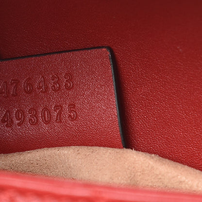 Gucci Calfskin Matelasse Super Mini GG Marmont Shoulder Bag Hibiscus Red 7 of 11
