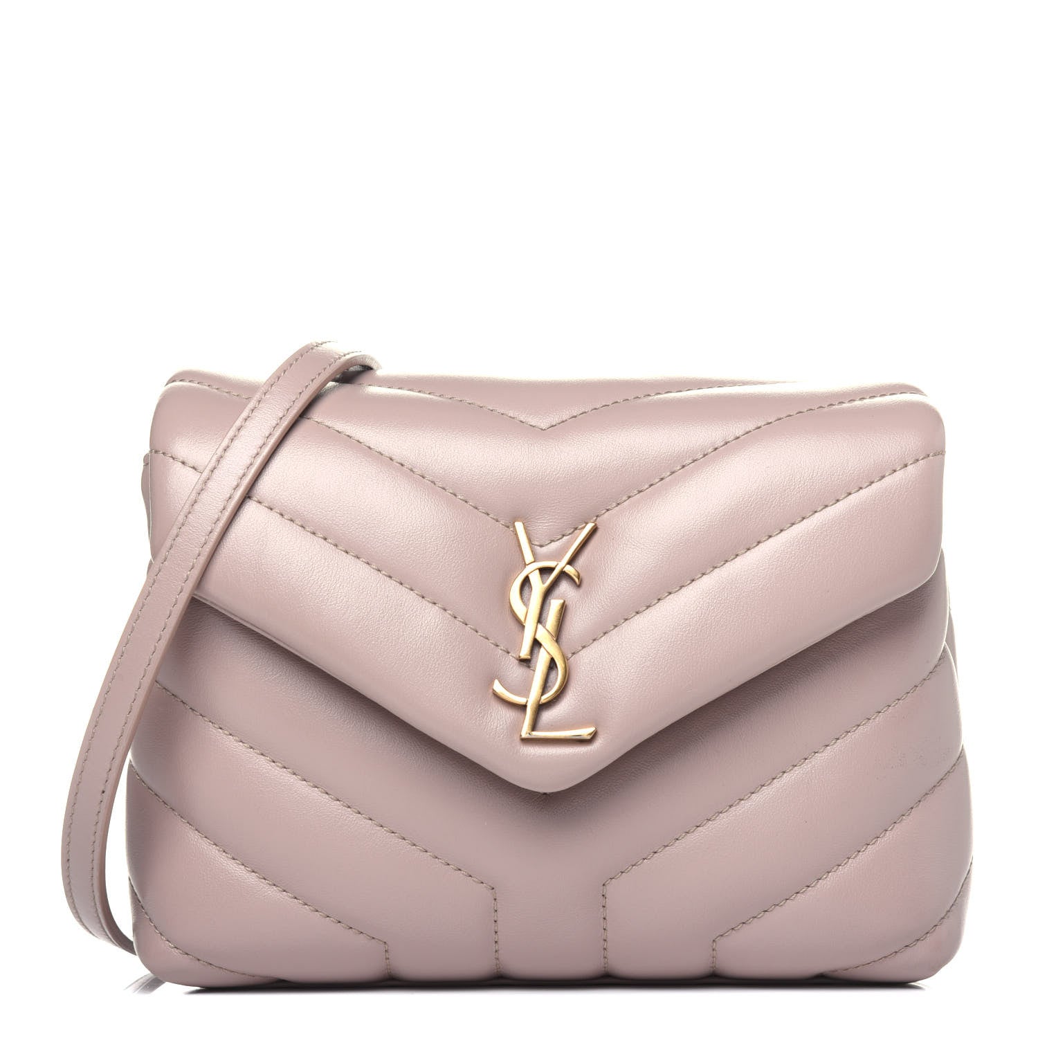 Saint Laurent Calfskin Y Quilted Monogram Toy Loulou Crossbody Bag Light Natural 1 of 13