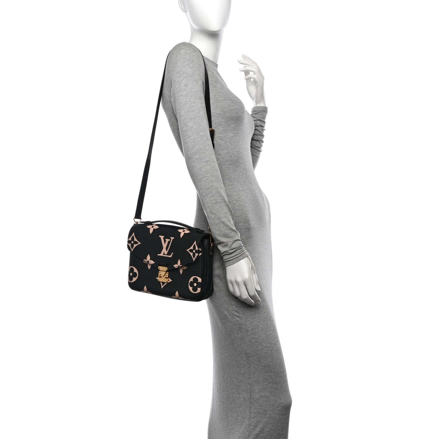 Louis Vuitton Empreinte Monogram Giant Pochette Metis Black Beige 2 of 9