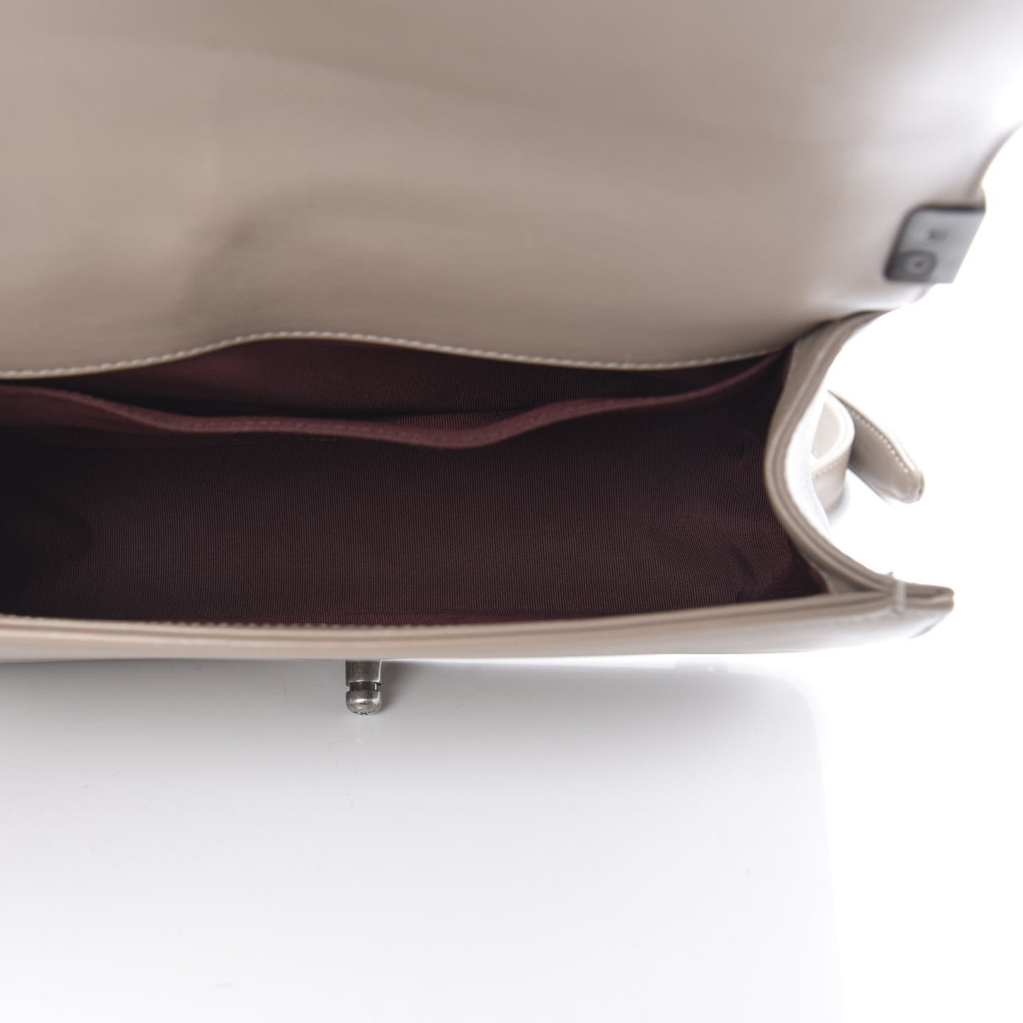 Calfskin Chevron Quilted Medium Boy Flap Taupe