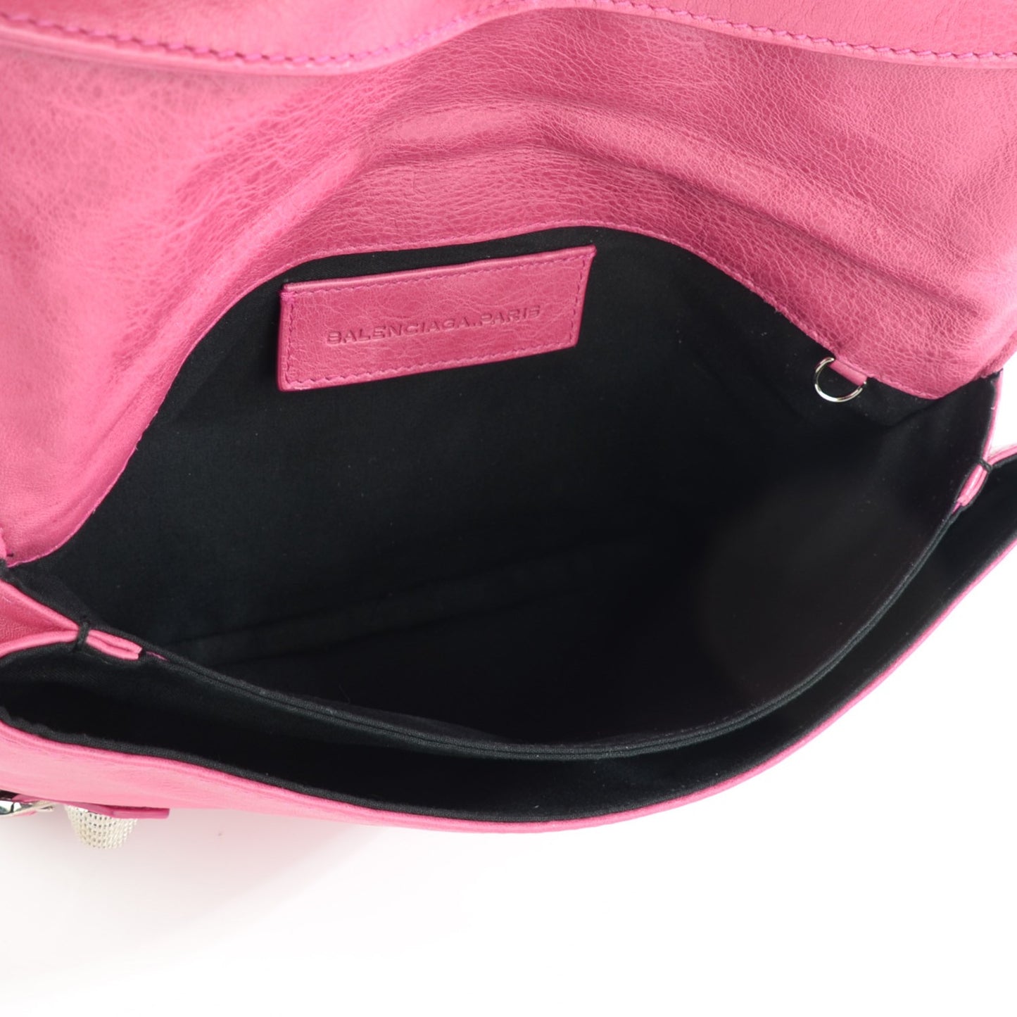 Agneau Giant 21 Silver Hardware Envelope Clutch Cyclamen