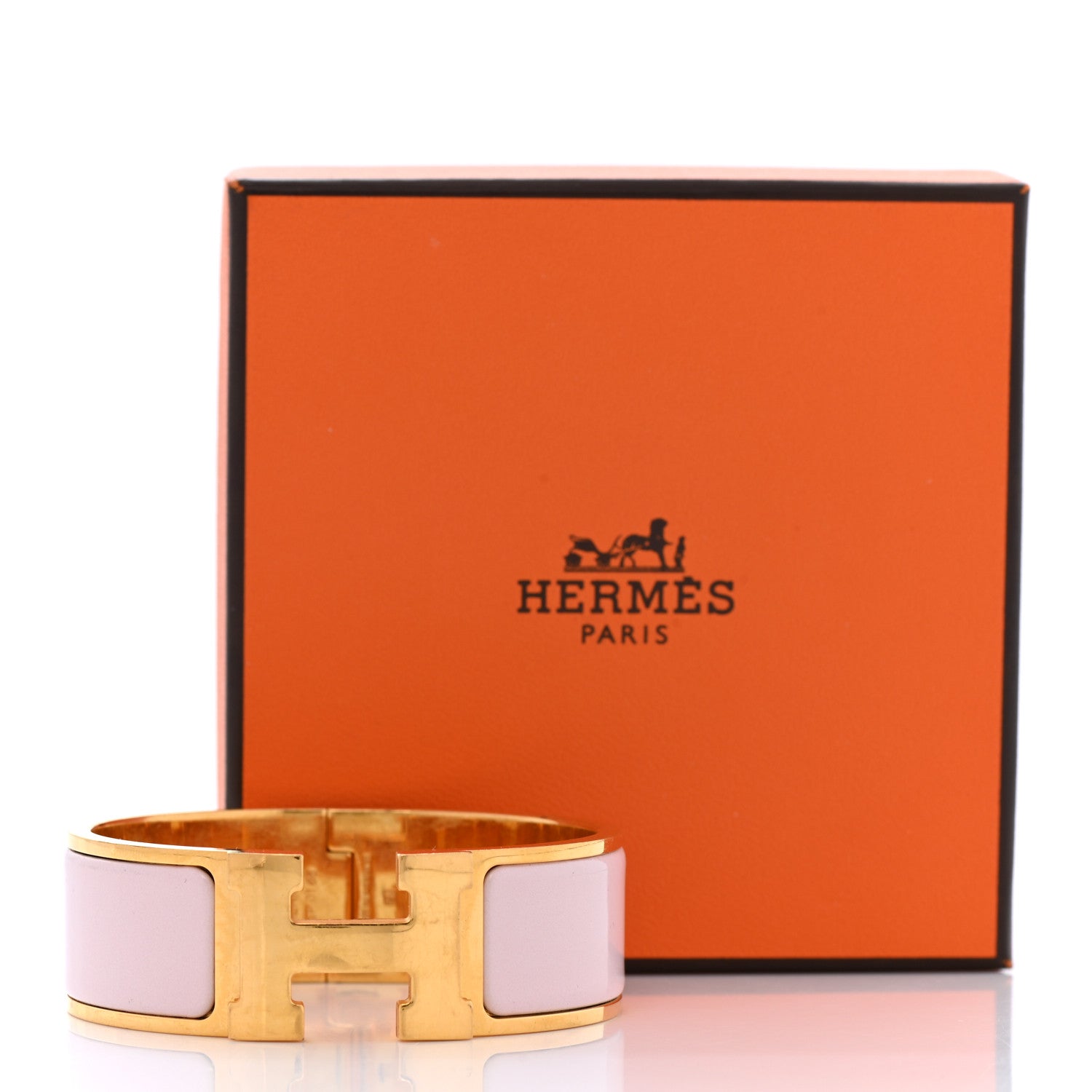 Hermes Enamel Wide Clic Clac H Bracelet Rose Dragee 6 of 6
