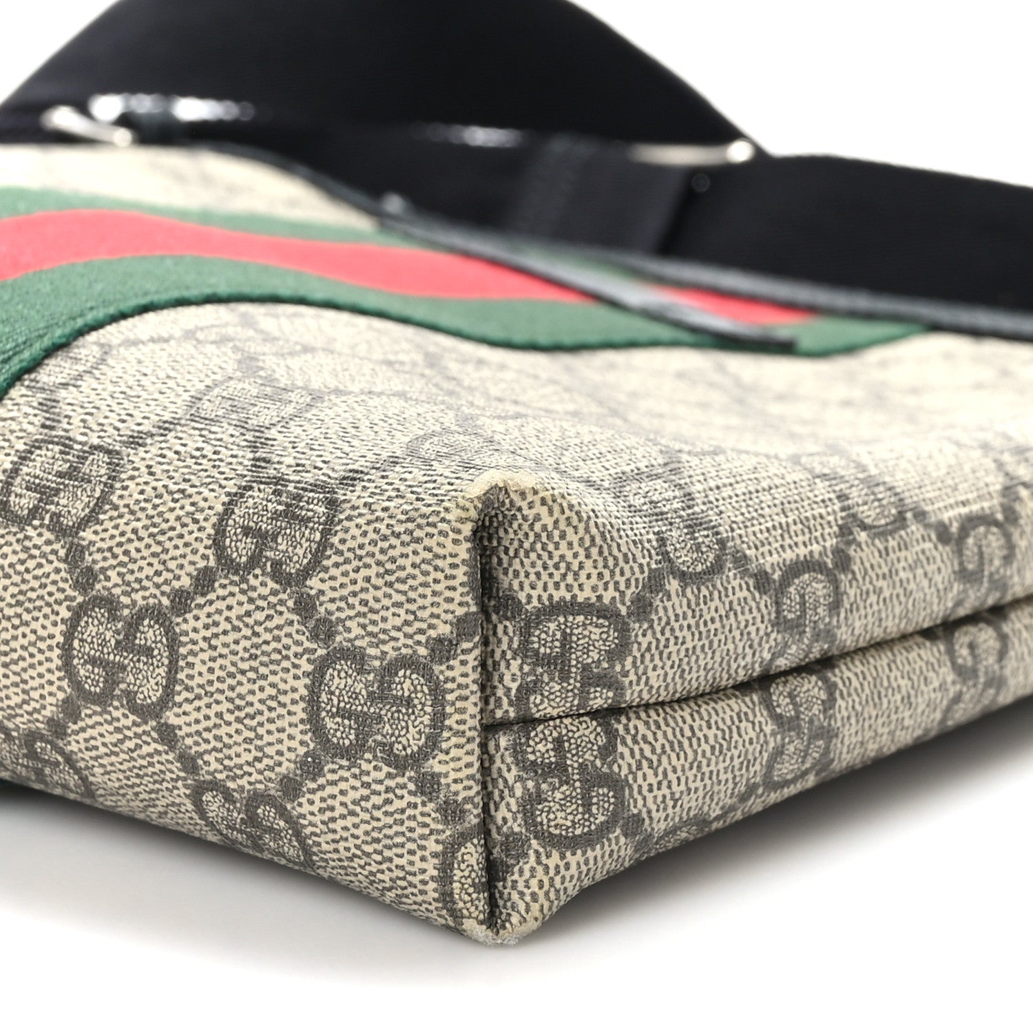 Gucci GG Supreme Monogram Web Messenger Bag Black 9 of 9